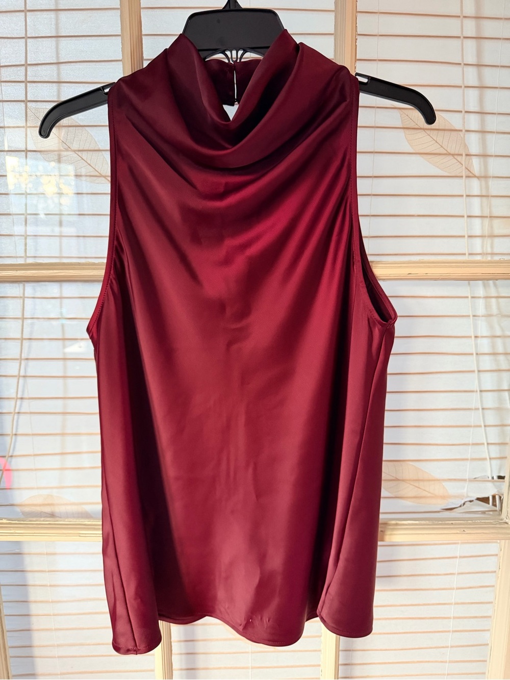 Sanctuary Burgundy Sleeveless Cowl Neck Top